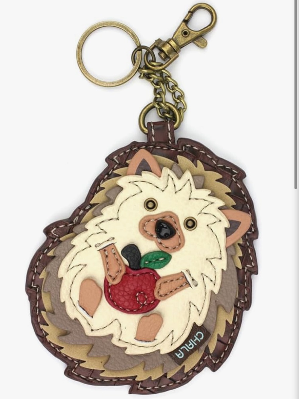 Chala Hedgehog Appliqué Key Fob Coin Purse NWT